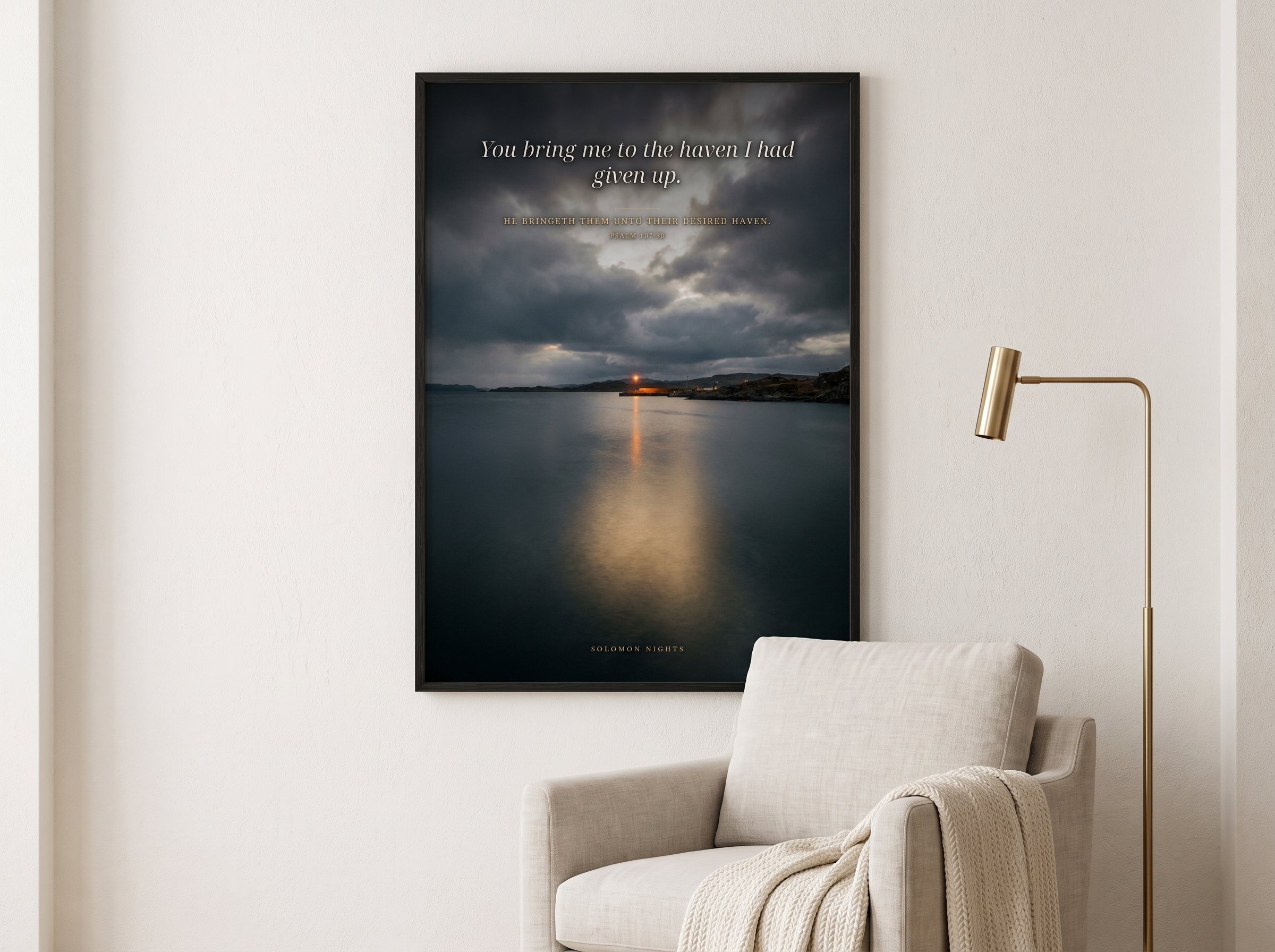 The Desired Haven print framed on a wall