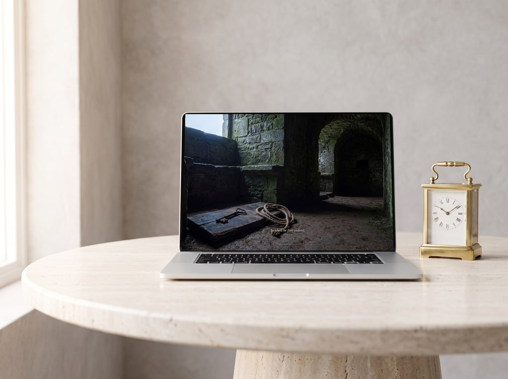 Free Indeed desktop wallpaper on a laptop